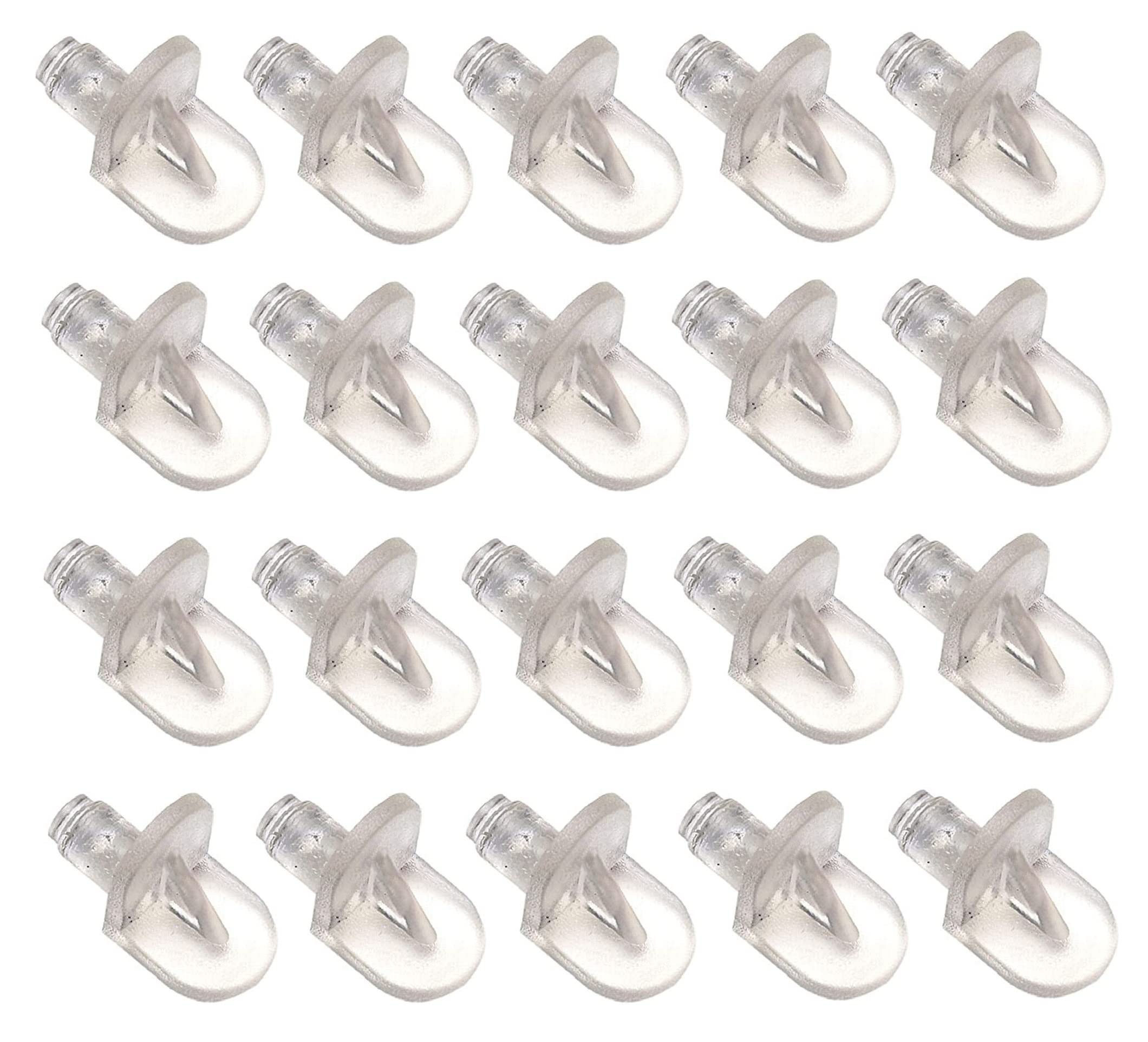 Terf Terf® Spade Type Clear Plastic Push In Furniture Shelf Support Pegs Pins For Kitchen Cabinet Wardrobe Bookcase Closet Glass Shelve And Furniture Shelf Support Use - Pack Of 50