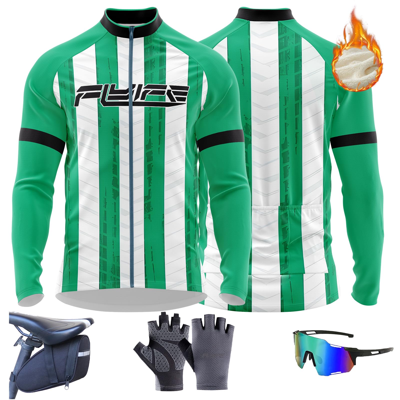 Maglia Ciclismo in Pile Uomo Lunghe per Abbigliamento Ciclismo Invernale Maniche Lunghe per Bici da Corsa-per autunno e inverno 2025