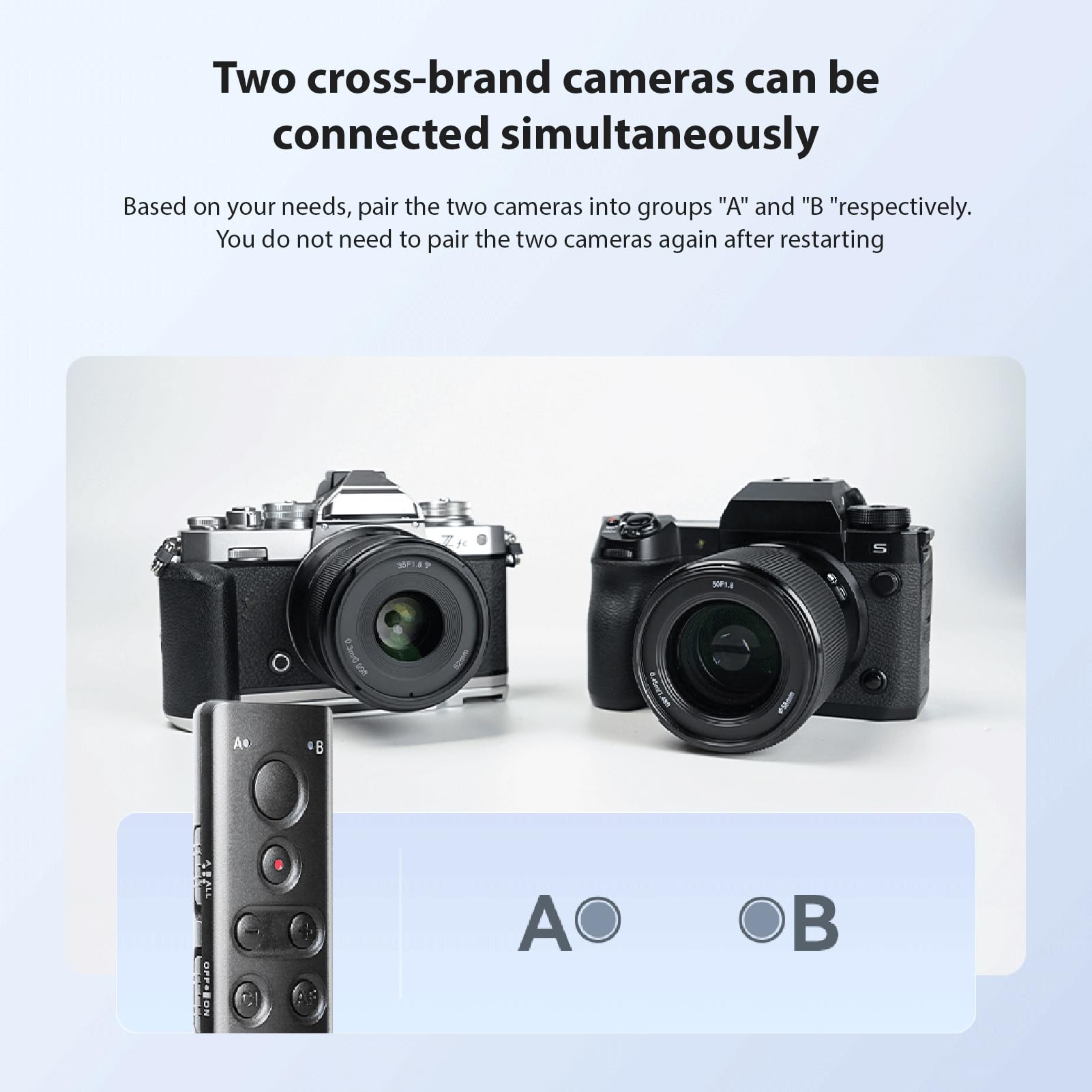 Pilot zdalnego sterowania do aparatu, bezprzewodowy migawka, zasięg 10 m, do lustrzanki Canon, Sony, Nikon, Fujifilm DSLR
