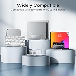 Support vertical pour ordinateur portable pour bureau, OMOTON Acrylique Dual Laptop Holder Desktop Clear Ajustable Dock pour MacBook Pro Air, HP, Tous les ordinateurs portables de jeu jusqu'à 17” (Effacer)