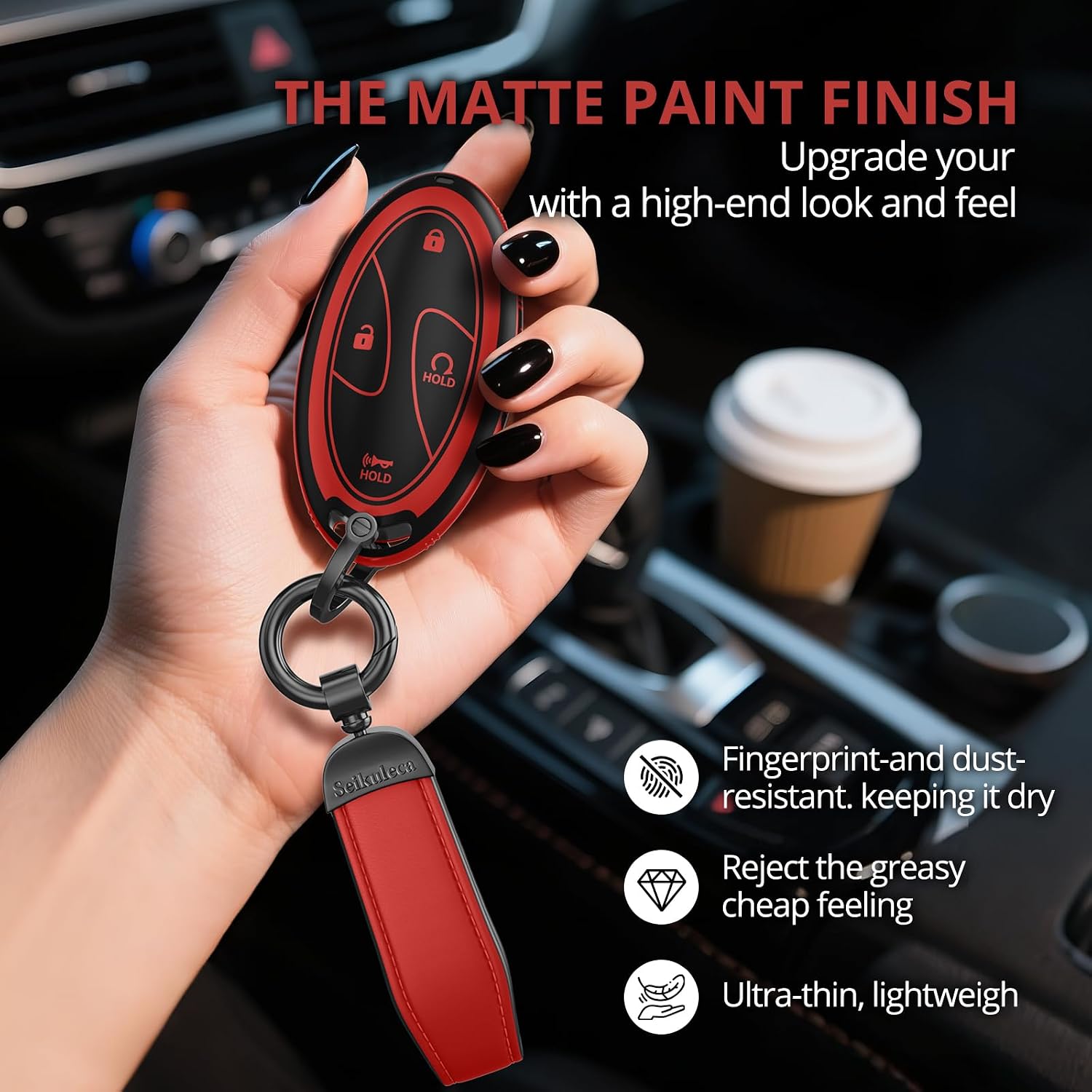 for Hyundai Key Fob Cover & Leather Keychain image 5