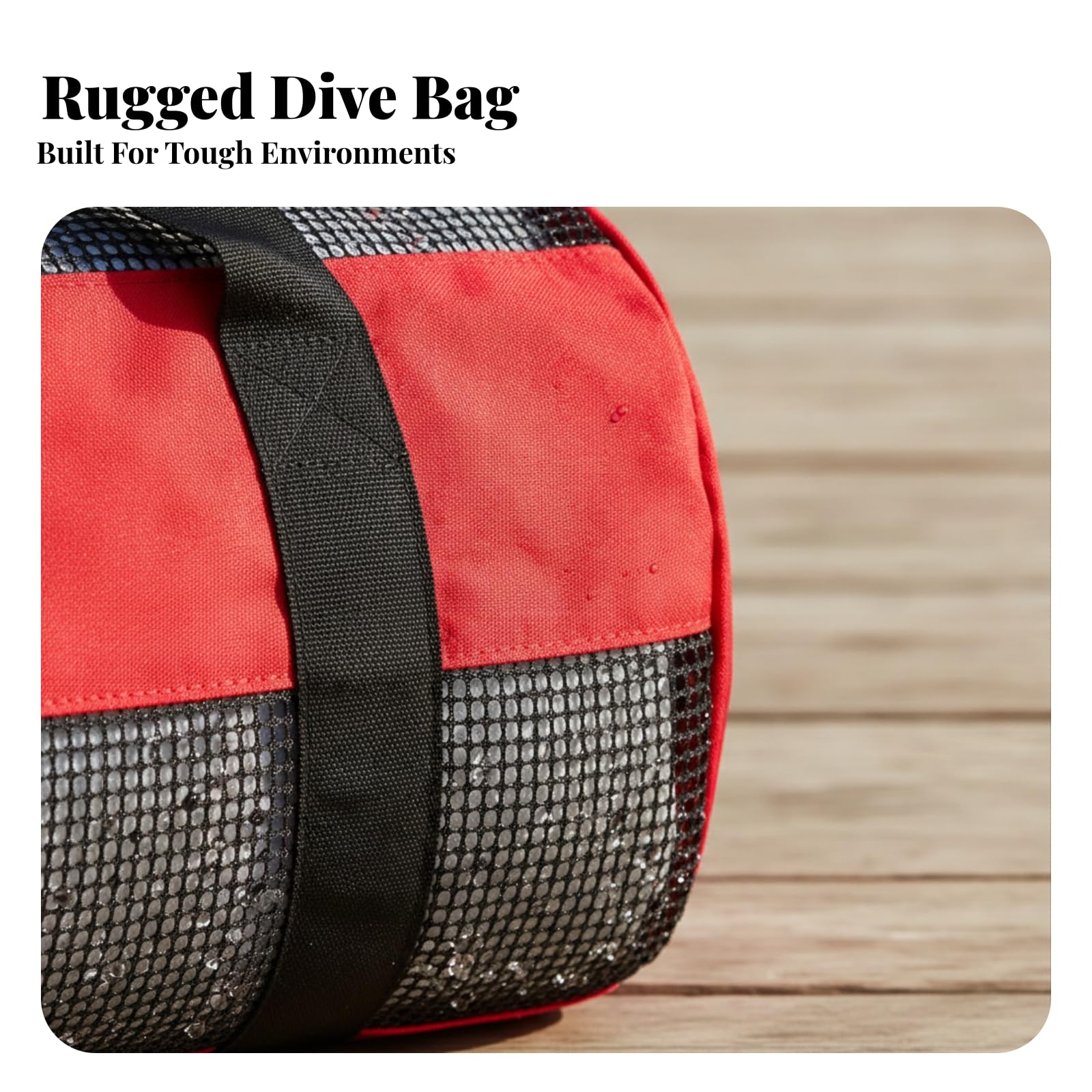 Contenedor Buceo Bolsa Transpirable Nylon con Espacio Generoso para Guardar Aletas Gafas Snorkel y Regulador con Cremallera Segura y Correa Hombro, Rojo