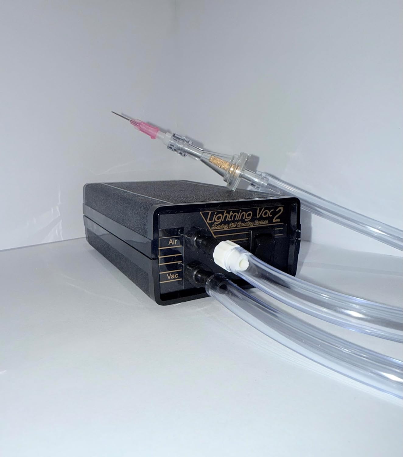 Hearing Aid Cleaning Vacuum, Lightning Vac 2 Pro Hearing Aid Cleaner - Professional Unit. Removes Debris and Earwax to Lengthen The Life of Your Hearing Aid. Proudly Made in The USA.