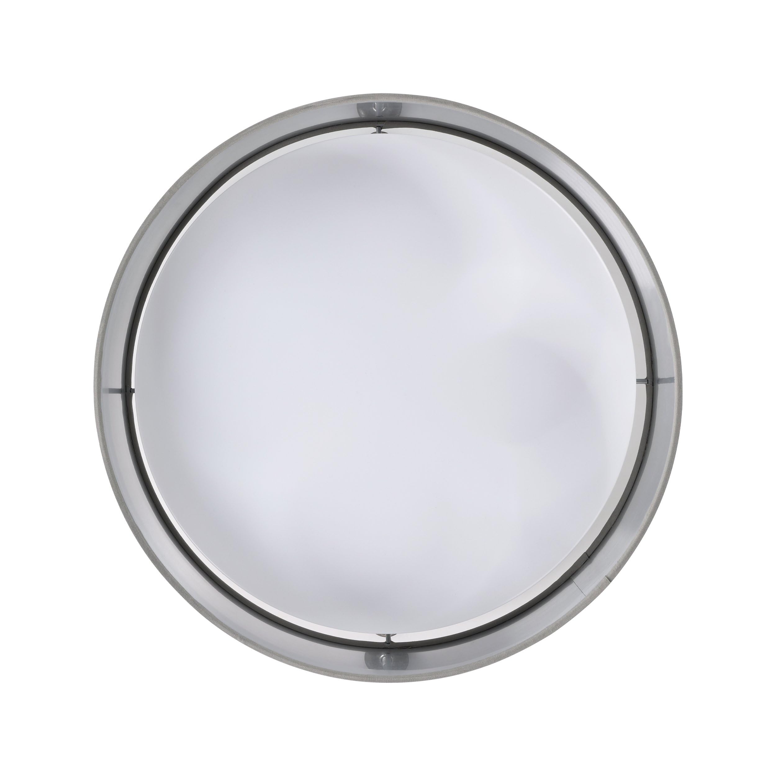 Eglo LED lámpara de techo Maserlo 2, luminaria de techo textil, luz | de techo de salón de tela en plata y gris, plástico en blanco, blanco cálido, Ø 38 cm