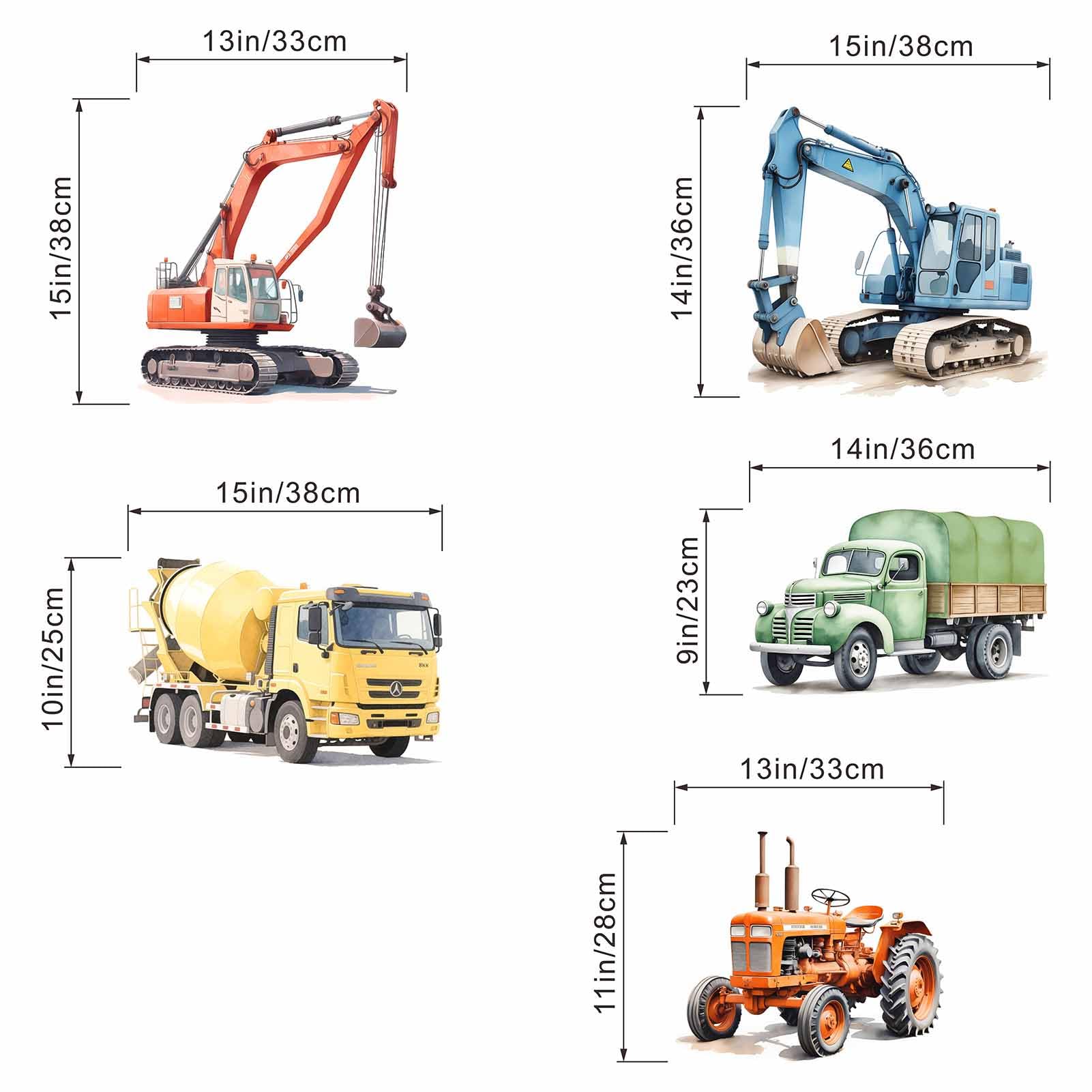 Construction Car Wall Stickers for Boys: Peel and Stick Wall Decals for Kids Room Boy Bedroom Nursery Playroom - Image 4