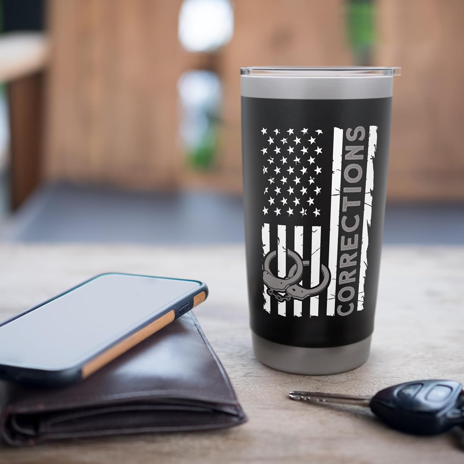Correctional Officer Corrections Thin Silver Line Stainless Steel Insulated Tumbler - Image 7