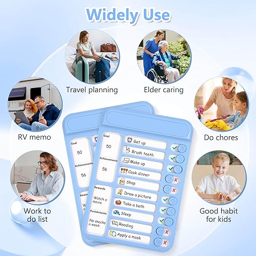 Miniatura 6 de Audab Tabla de tareas de borrado en seco para niños, tablero de lista de verificación magnética, tabla deslizante de mis tareas, tabla de lista de