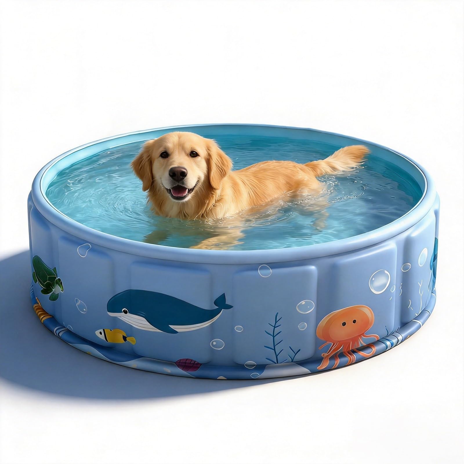 Foldable Non-Inflatable Swimming Pool,Dog Ball Pit,Foldable Ball Pit for Dogs, Dog Ball Pit for Indoor and Outdoor Activities(A,100)