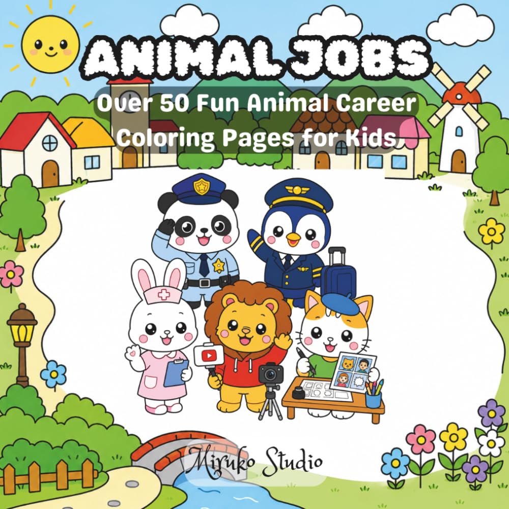 ANIMAL JOBS: Over 50 Fun Animal Career Coloring Pages for Kids