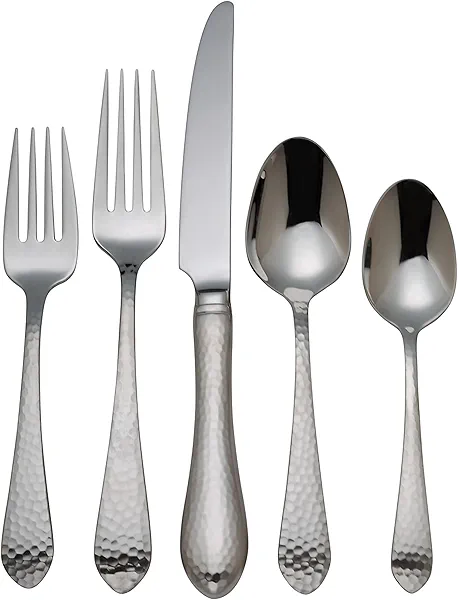 Reed & Barton Hammered Antique 5Pc Flatware Place Setting