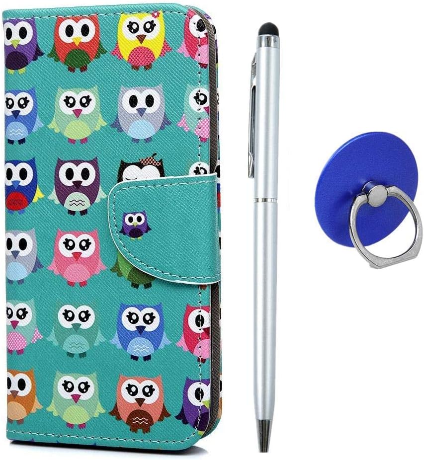 Phone Holder Case IAdvantec Compatible with Samsung Galaxy A20E PU Leather Case Soft TPU Inner Screen Protector Magnetic Flip Case Wallet Case Stand Cover with Stylus Pen and Ring - Butterfly,Colour N
