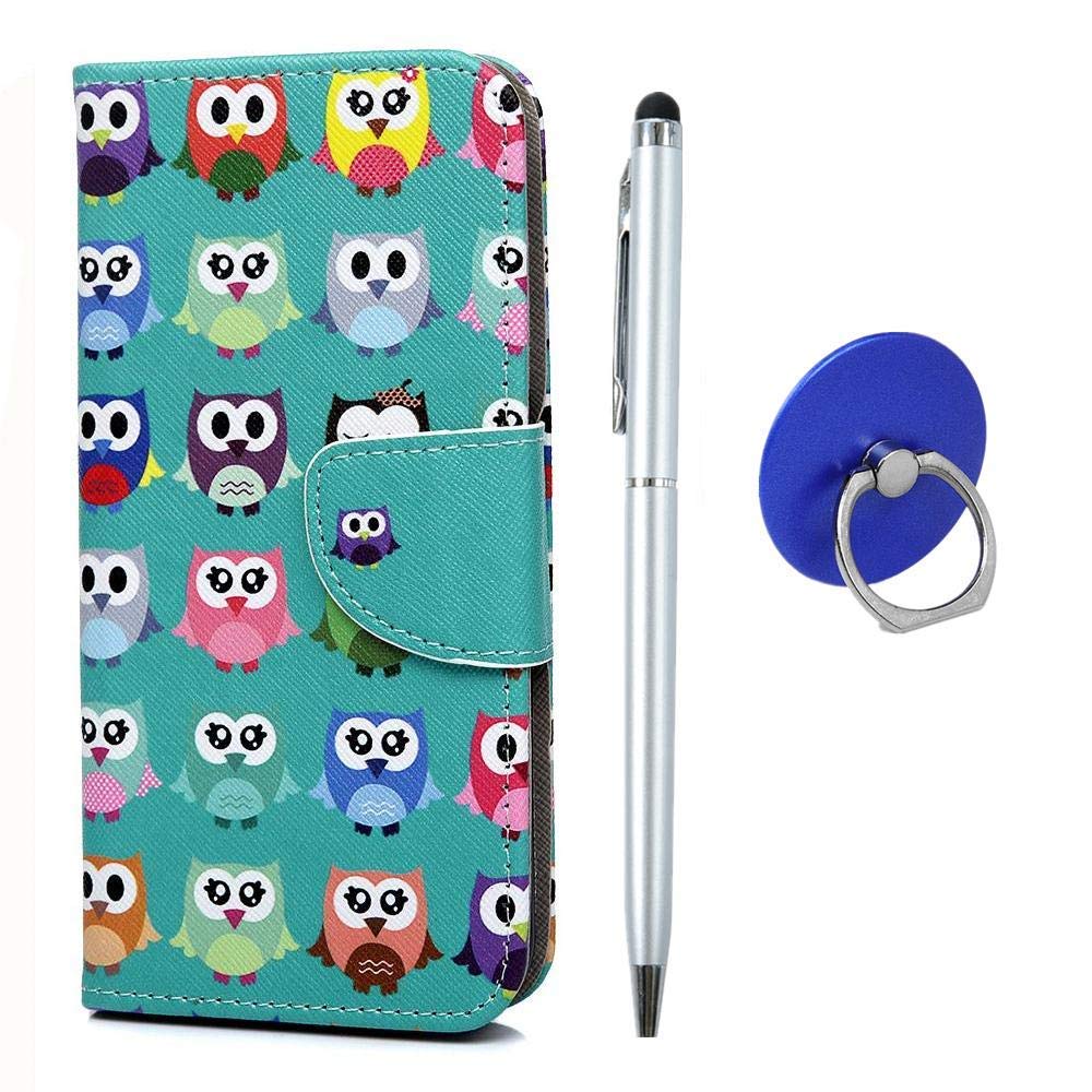 Phone Holder Case IAdvantec Compatible with Samsung Galaxy A20E PU Leather Case Soft TPU Inner Screen Protector Magnetic Flip Case Wallet Case Stand Cover with Stylus Pen and Ring - Butterfly,Colour N