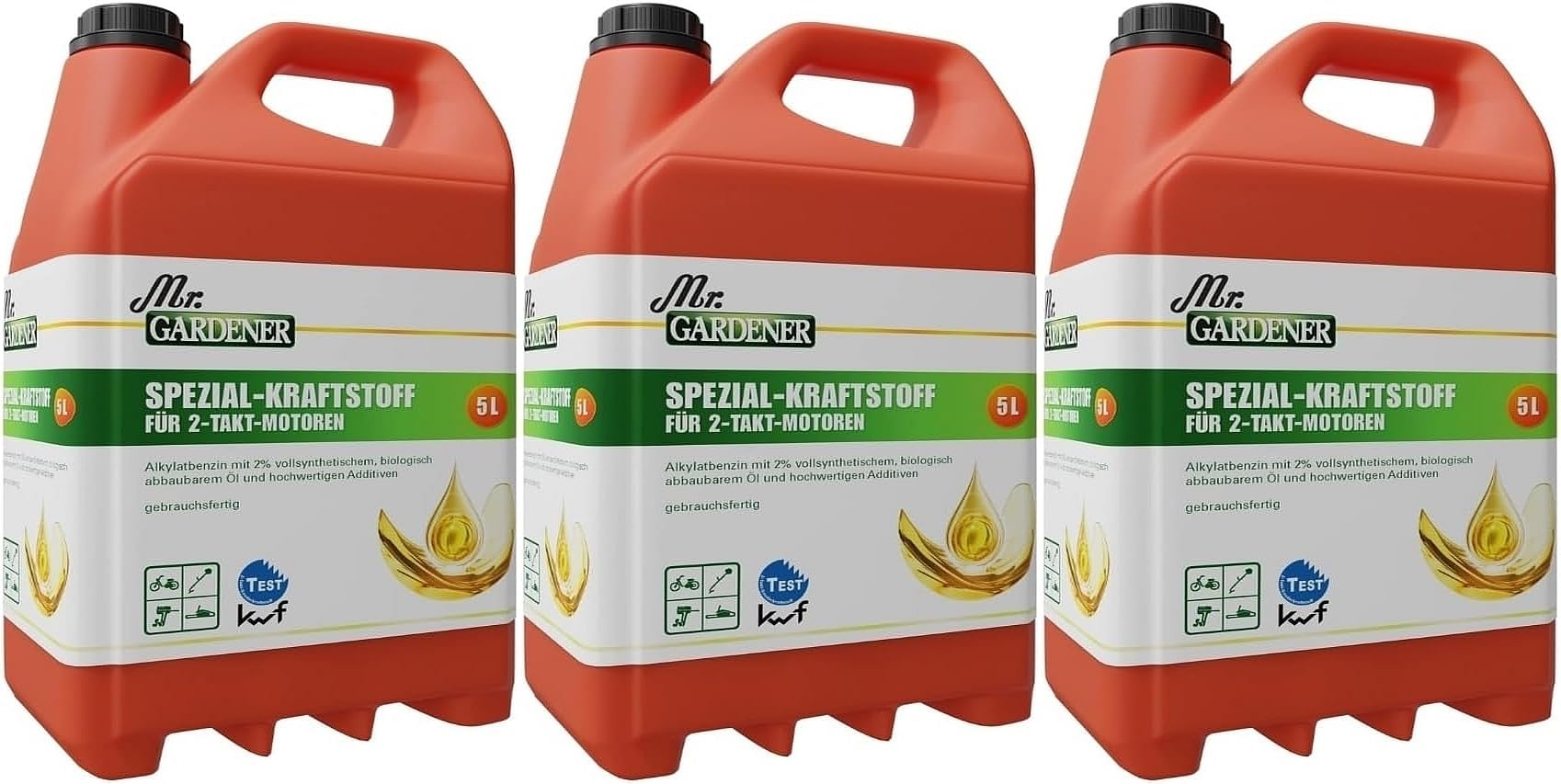 3 x 5 Liter Mr. Gardener 5 Liter Alkylatbenzin für 2-Takt-Motoren