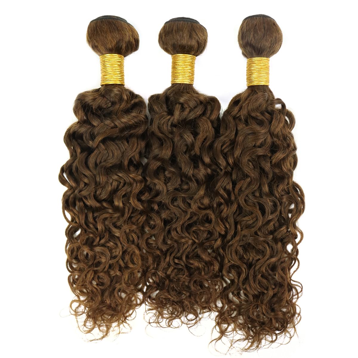Virgin Hair Bundles doczepiane naturalne włosy, średni brąz 4# kręcone, kręcone, 8A (50-61 cm)