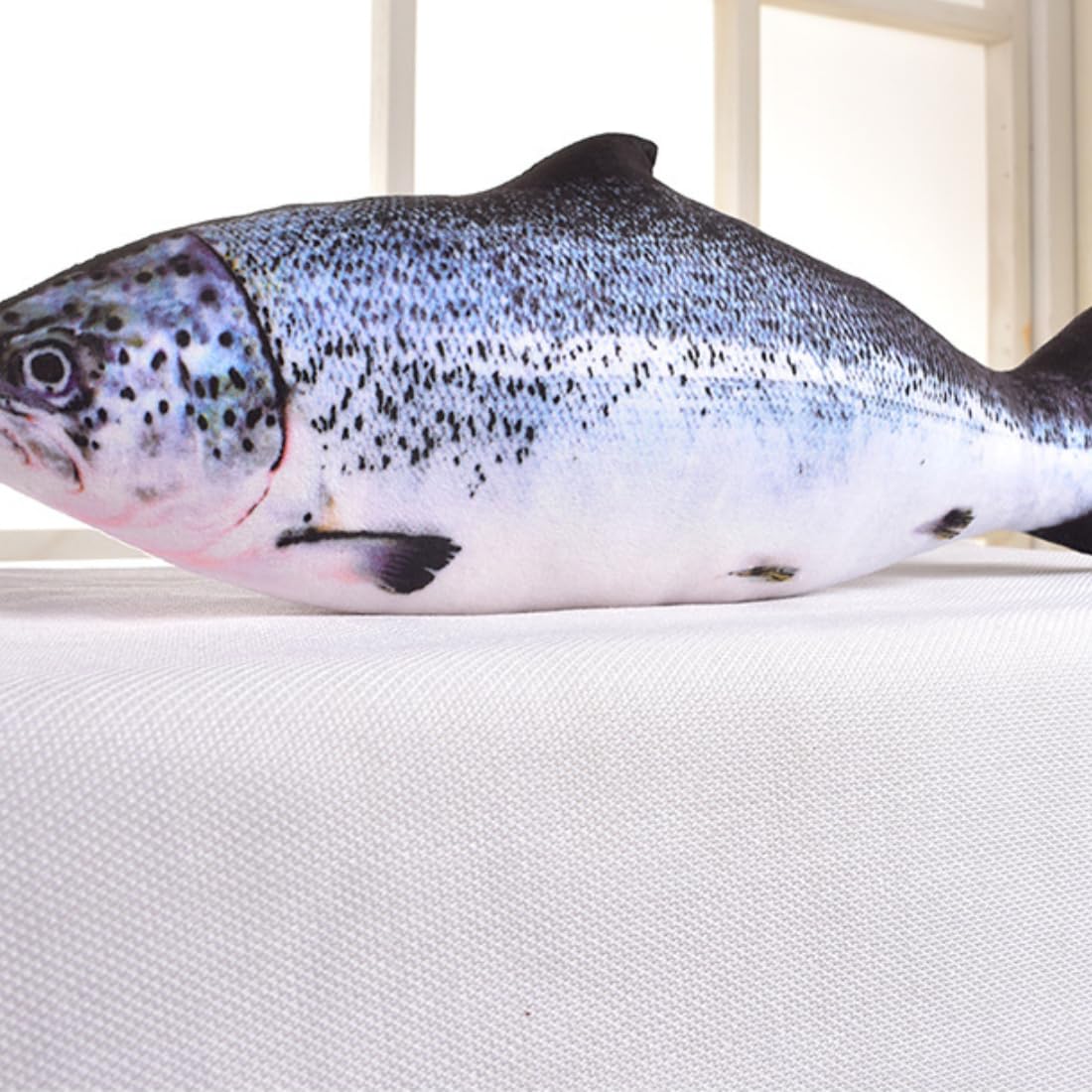 Peluche De Salmón Realista 3D De 80 Cm, Almohada Gigante De Felpa Suave, Decoración Marina Y Regalo Para Pescadores, Lavable