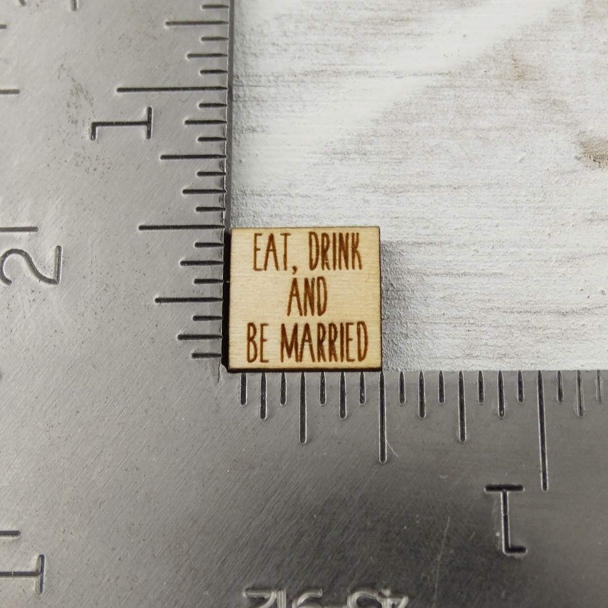 Confetti - Engraved Wood - Rustic Wooden Wedding Decor Party Table Scatter Decorations (Eat, Drink and be Married) image 3