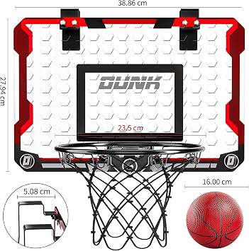TEMI Basketballkorb Indoor Mini-Basketballkorb mit 4 Bällen über die Tür Basketballband für Kinder und Erwachsene Basketball-Spielzeug für Jungen Mädchen Alter 3 4 5 6 7 8 9 10 11 12