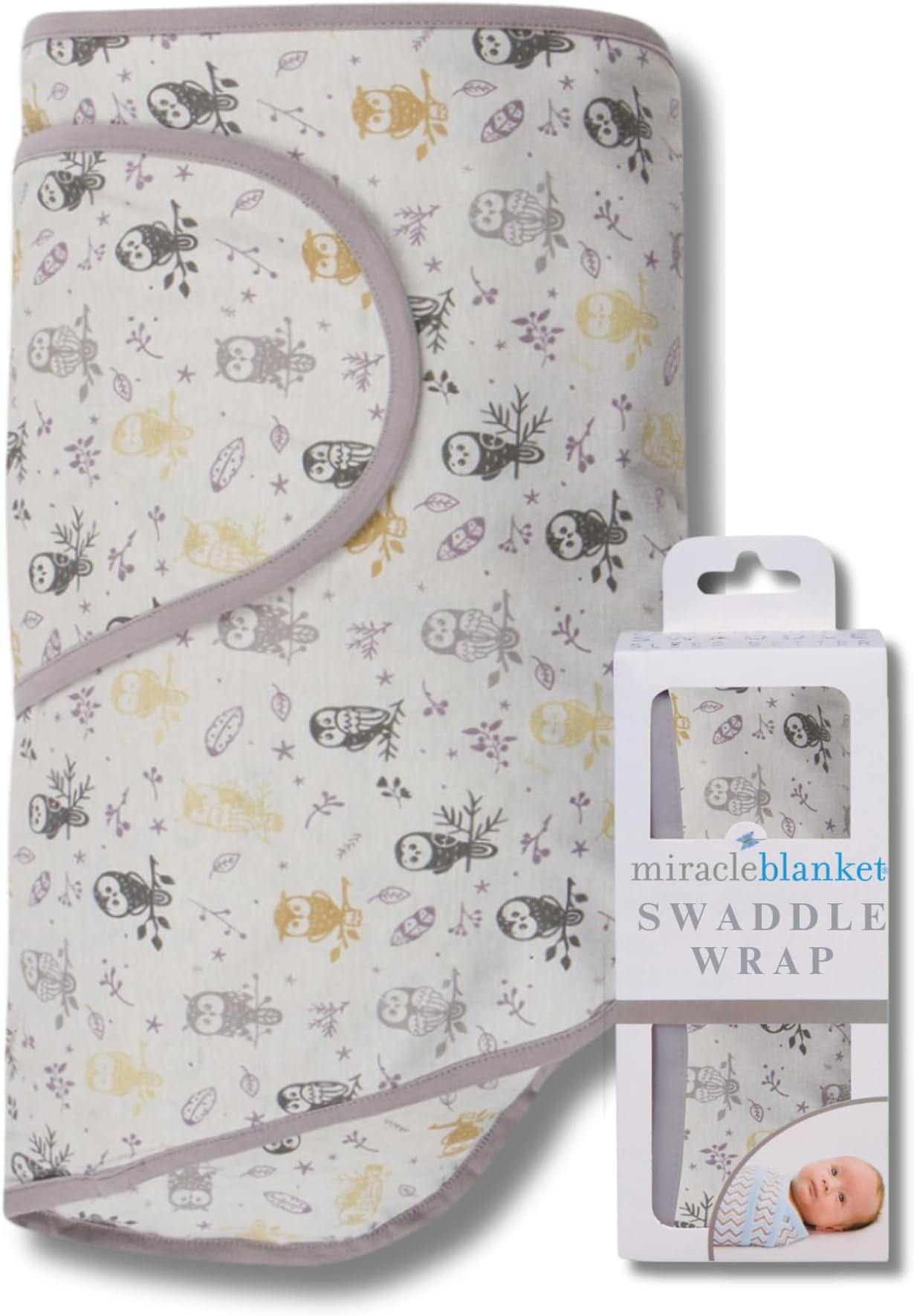 Swaddle Wrap – Help Your Newborn Sleep Longer – Soft & Secure Sleep Sack for Infants – Easy-to-Use Swaddling Blanket for a Calm Baby (Forest Owls)