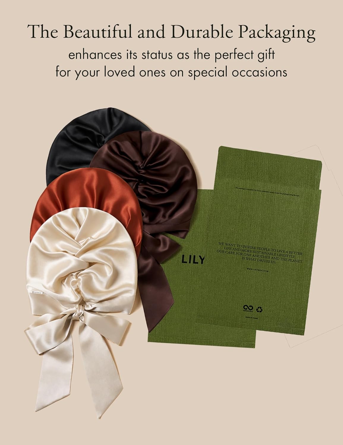 LilySilk 100% Pure Mulberry Silk Sleep Cap Womens Bonnet for Sleeping & Hair Care Night Band Head - Image 8