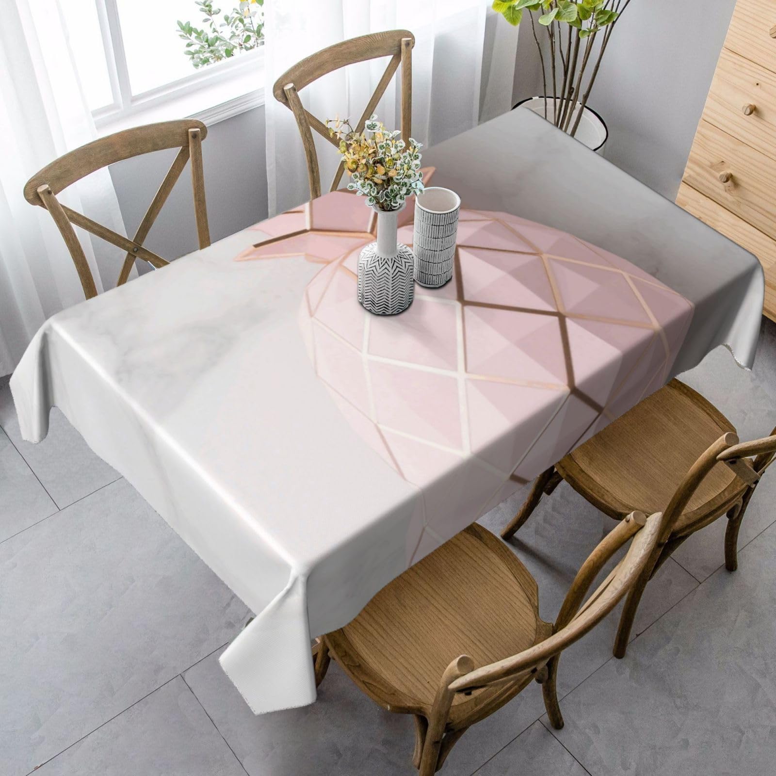 Gold Pineapple Rectangle Tablecloth 35x55 Inch, Washable Reusable Farmhouse Table Cloths Wrinkle Free And Spillproof Kitchen Dinning Table Cover For Party Wedding Picnic Home Decor Tablecloths