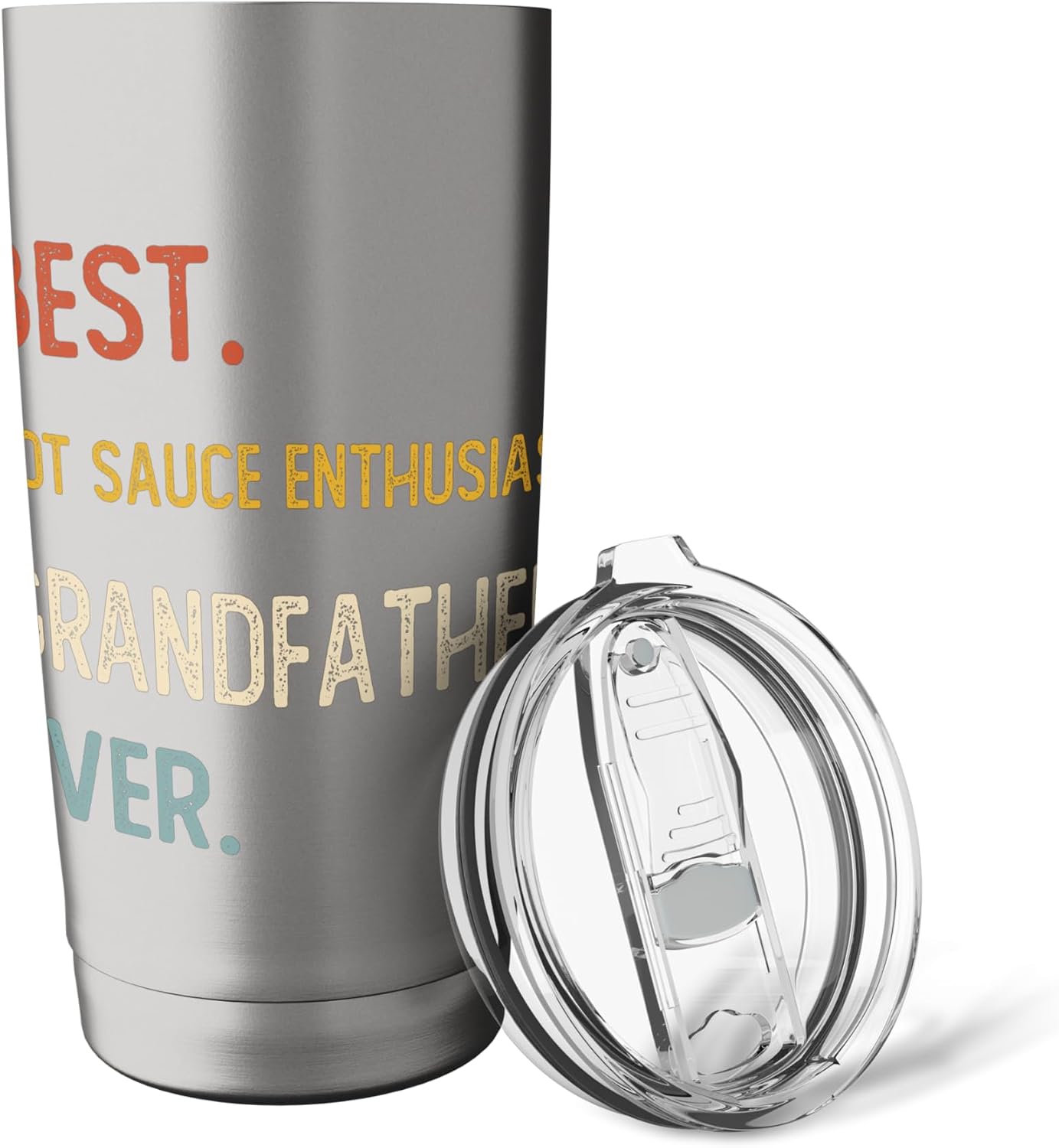 Best Hot Sauce Enthusiast Grandfather Ever Shirt Fathers Day Stainless Steel Insulated Tumbler image 5