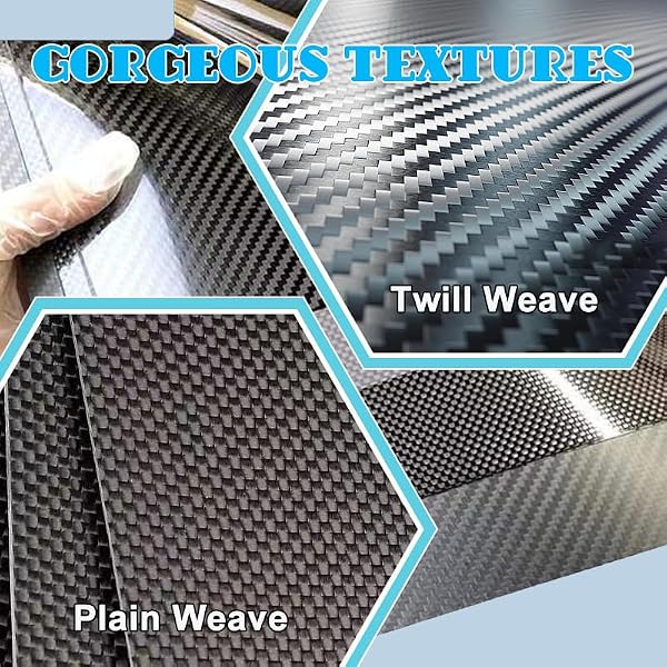 Carbon Fiber Sheet 500X200X3mm 3K Carbon Fiber Laminate for CNC RC Drone Automotive(Plain Weave Glossy Finish, 500 * 200 * 3mm) by Ribowri - Used condition - Image 3
