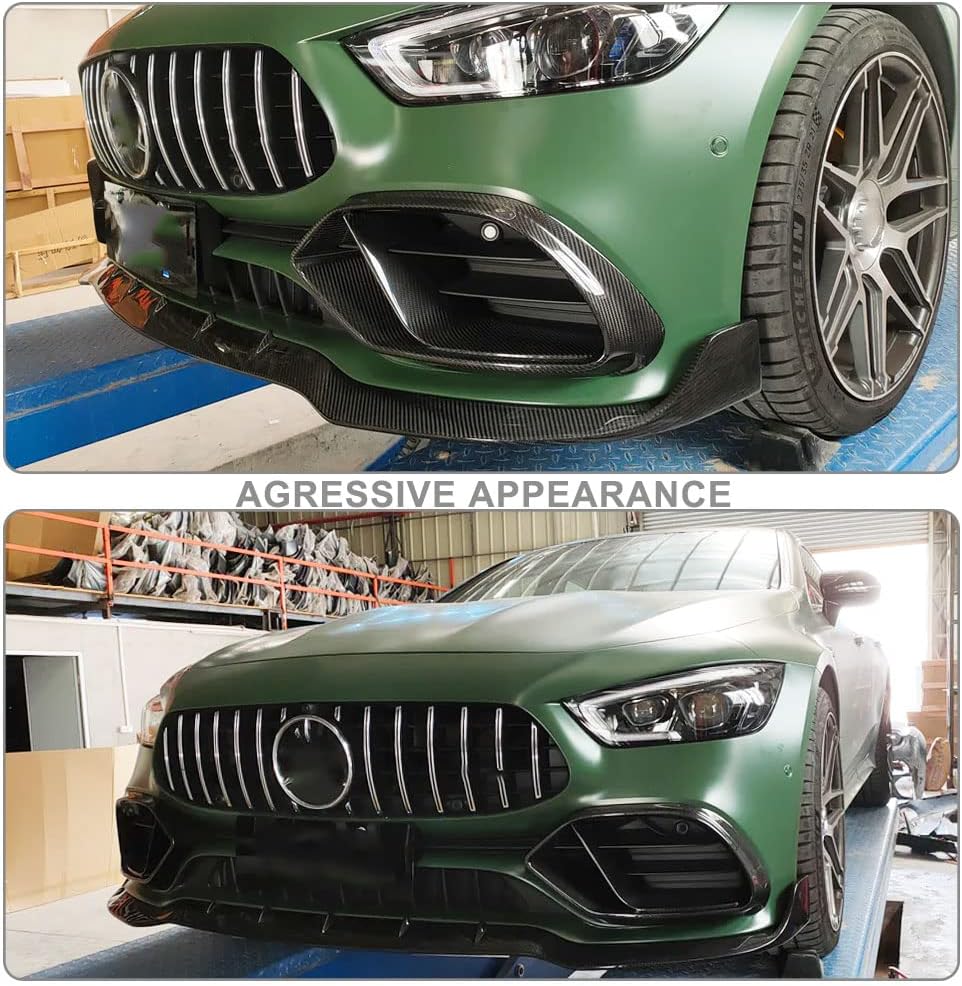 Carbon Fiber Front Bumper Air Vent Cover Fins fits for Mercedes Benz AMG GT GT50 GT53 GT43 4-Door X290 2019-2022 Front Bumper Light Grille Fog Lamp Grill Cover Factory Outlet