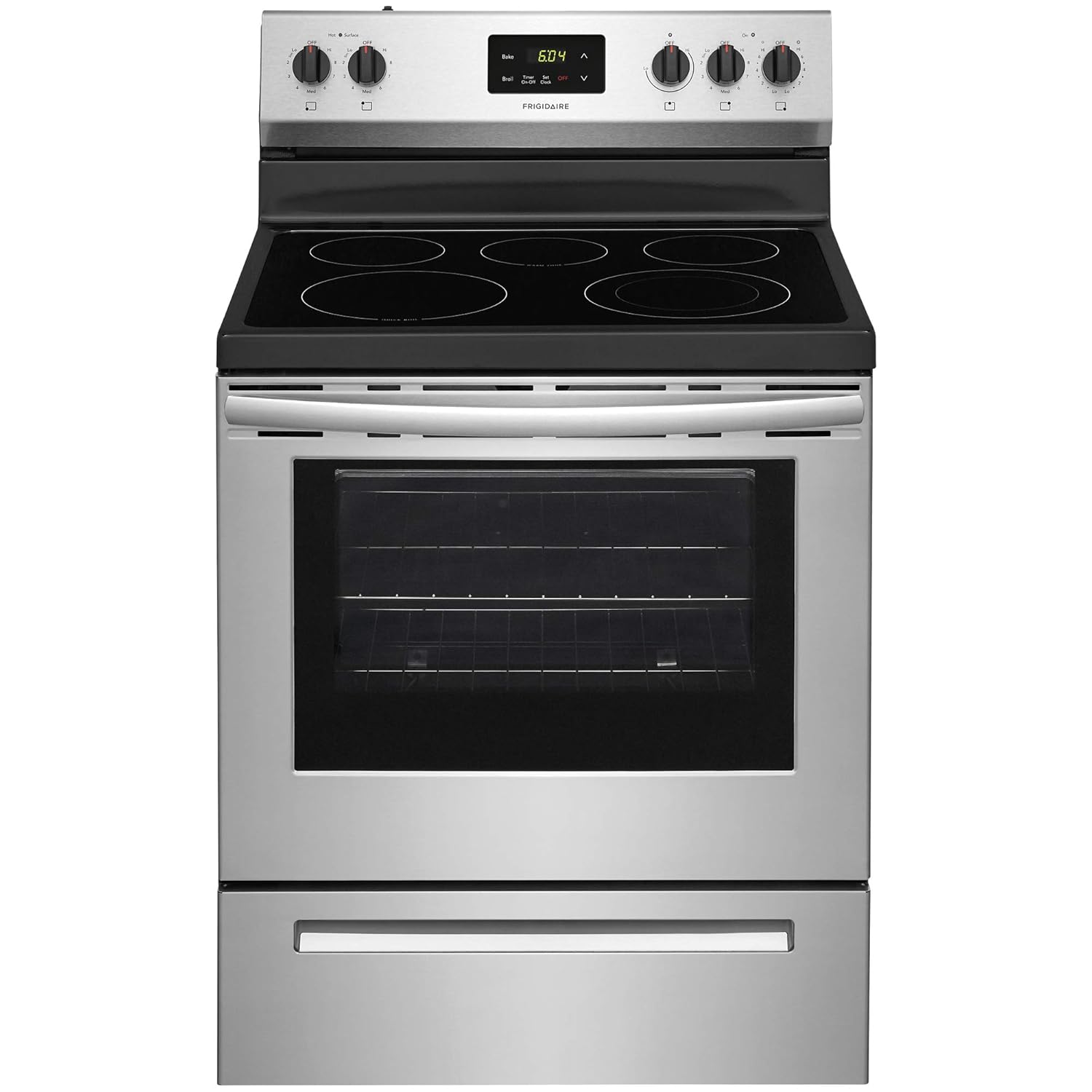 Frigidaire 30 in. 5 Burner Element Freestanding Electric Range in Stainless Steel FCRE3052AS