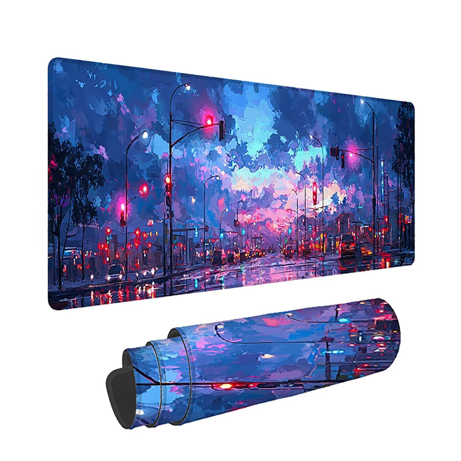 Podkładka pod mysz do gier XXL - 1600x800x3mm - Nowoczesna duża antypoślizgowa podkładka pod klawiaturę biurową ze zszytymi krawędziami, krajobraz duża podkładka pod mysz do gier do biura i domu