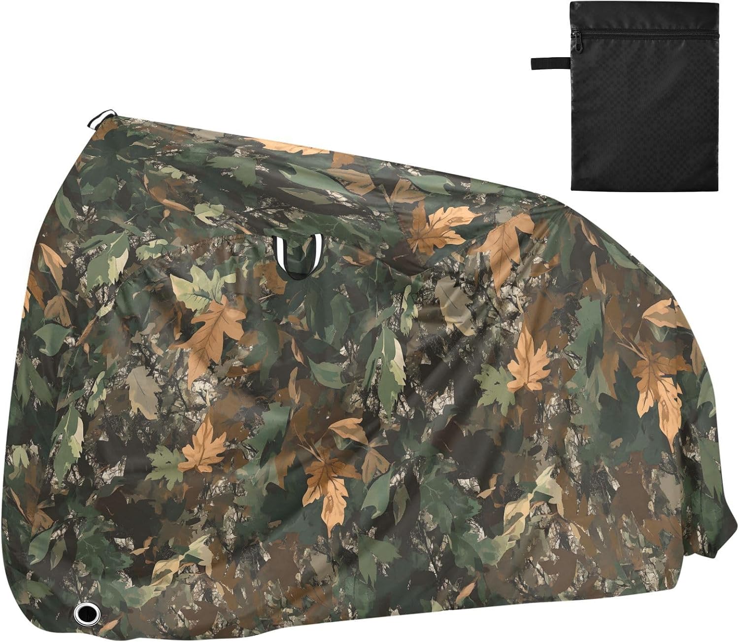ALAZA Forest Leaf Camo Camouflage Bike Cover Waterproof Outdoor Ebike Bicycle Covers Tarp Protection for 1/2 Bikes, Sun UV Dust Wind Proof