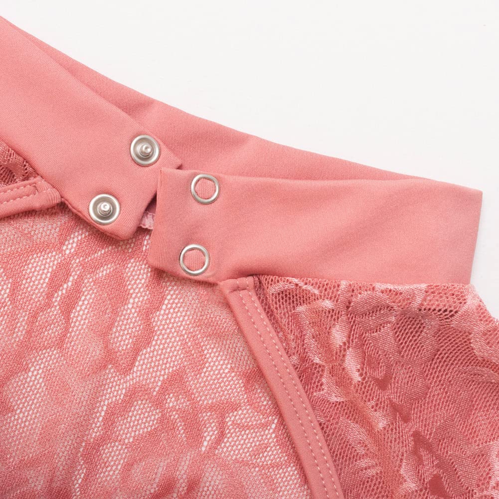 ROYAL SMEELA Spitze Ballett Trikot Damen Ballett Tanz Trikot Kurzarm Trikot Leotard Tanz Body Damen Ballettanzug tanztrikot Ballett Body für Frauen Balletttrikot sportbody tanztrikots ballettkleidung