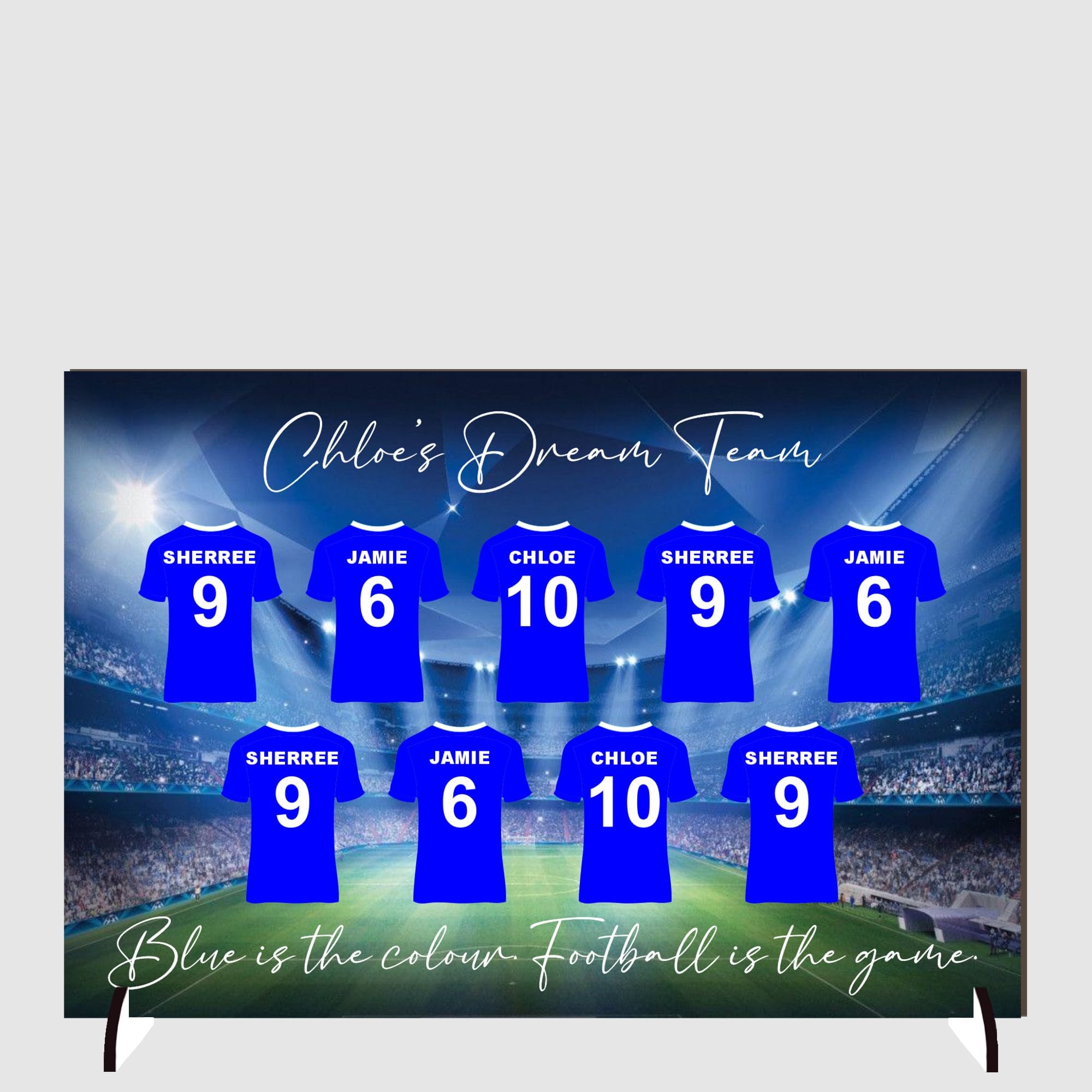 Personalised Football Plaque for Dads - Custom Family Dream Team Football Shirt Sign - Design for Father’s Day or Birthdays Daddy's No.1 Team The Best Dad (MDF Wood, 9 Shirts)
