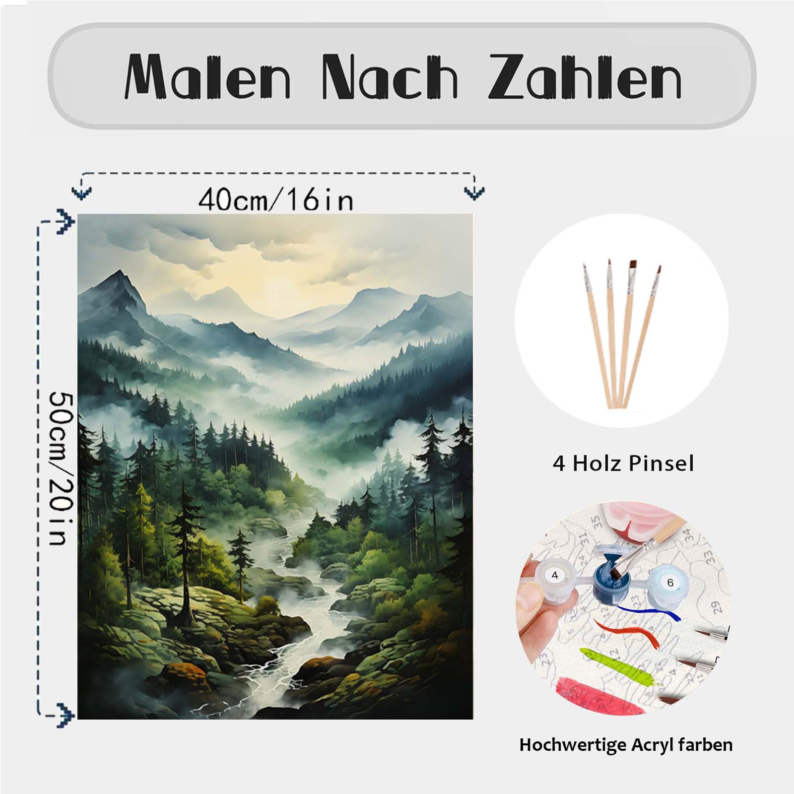 Gutluz Malowanie według liczb, krajobraz dla dorosłych – Paint by Numbers Landscape dla dorosłych