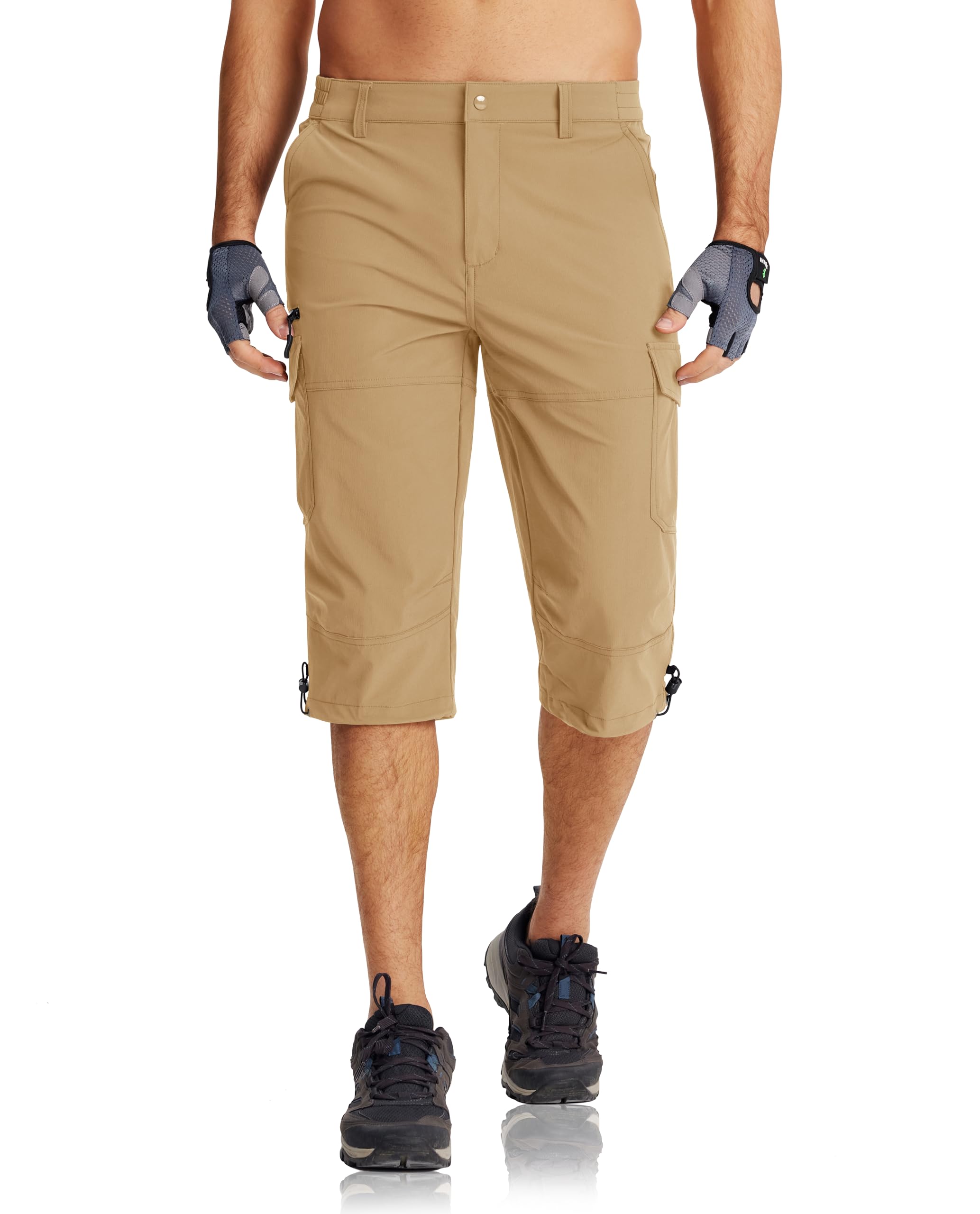MAGCOMSEN Short de travail 3/4 pour homme à séchage rapide avec poches zippées pour randonnée, escalade