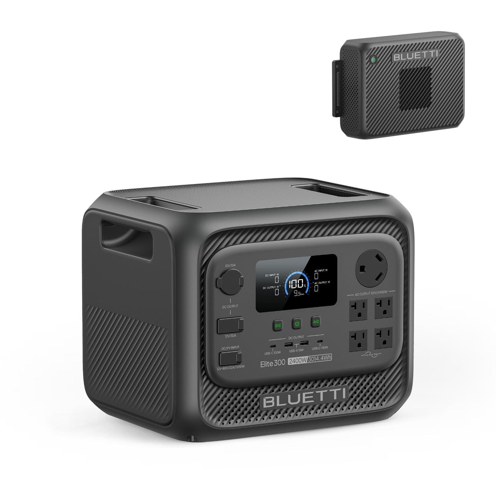 BLUETTI Solar Generator Elite 300 & Charger 2 Alternator Charger 3014.4Wh | 2400W (4800W Surge) , Smallest 3kWh, LFP Portable Power Station for RV, Home Backup, RV Power with TT-30 RV Port & 12V/30A DC