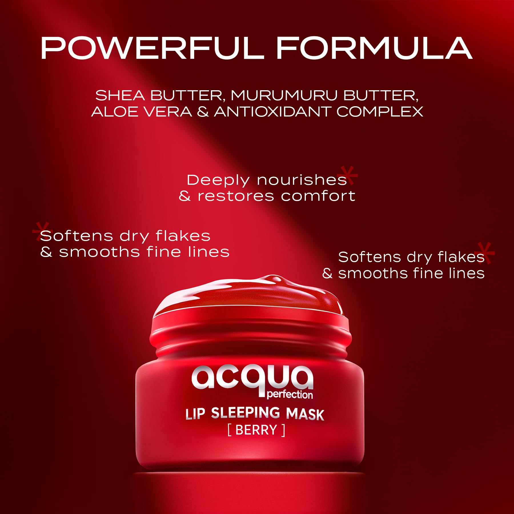 Acqua Perfection Lip Sleeping Mask Balm 3 Flavors 15ml - Hydrating Overnight Lip Treatment -Murumuru Oil, Coconut Oil & Berry Complex - Repairing, Plumping & Moisturizing (15 ml, Berry) - Image 4
