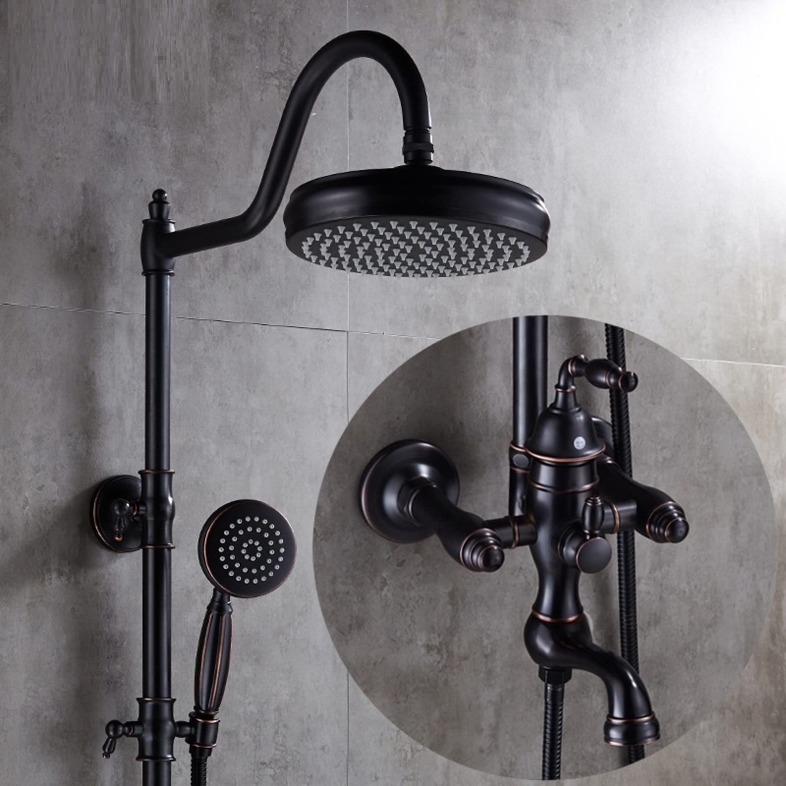 OZBMA European Full Copper Black Antique Shower Set Bathroom Head Wall-Mounted Home Toilet, Upgraded Elegant Luxury