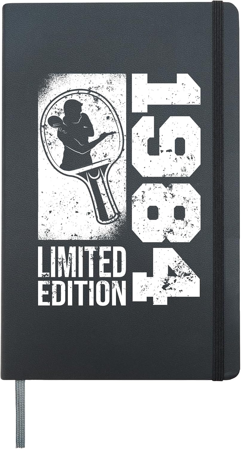 Table-Tennis Player Vintage born 1984 Birthday Ping-Pong Hardcover Journal, Black