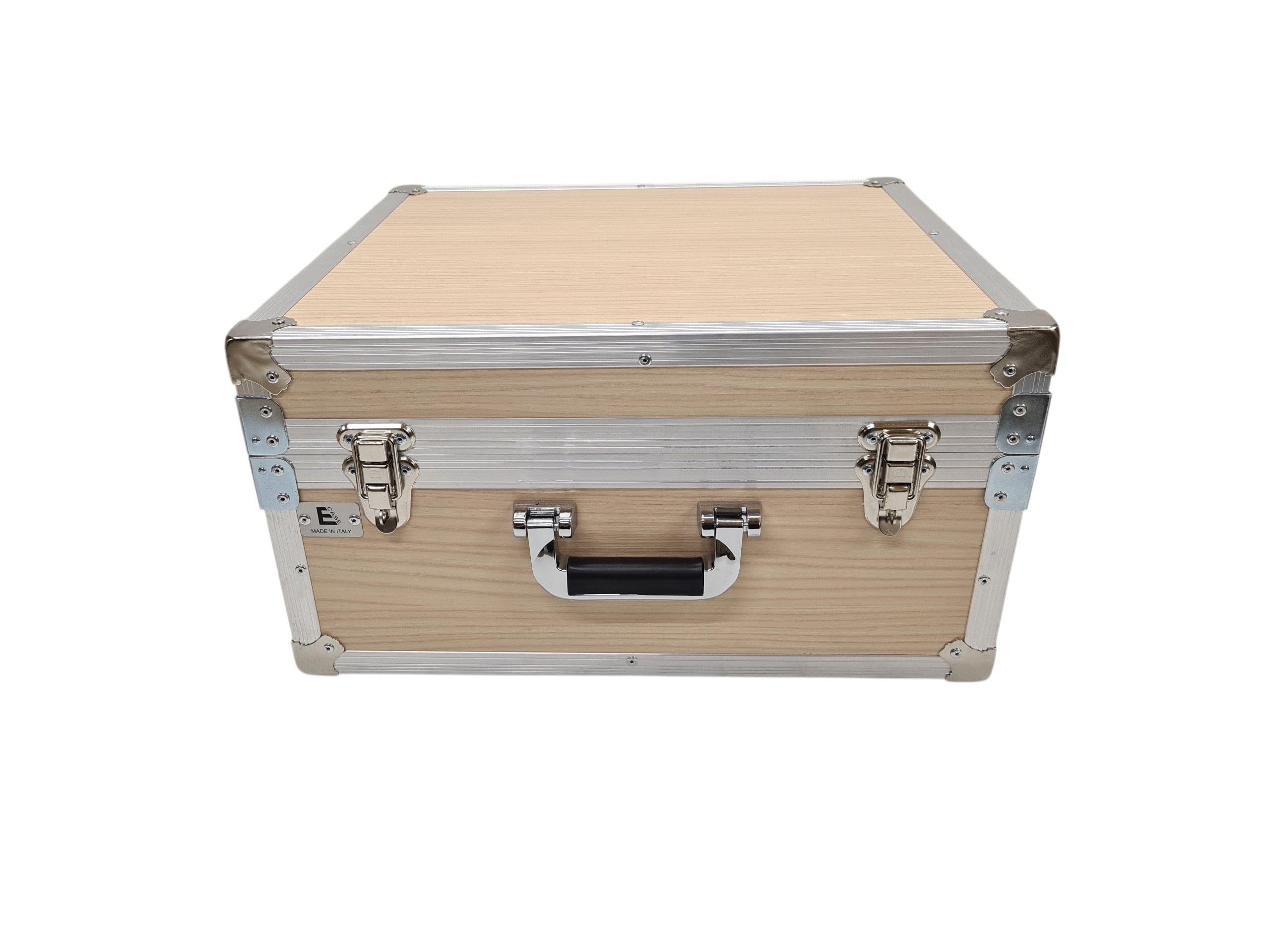 Generisch Luxus Flightcase für Steirische Harmonika 4-reihig – Hochwertiger Koffer aus Bergfichte mit Aluverstärkung, Metallschutzecken, weinrotem Plüsch, abschließbar & robust für sicheren Transport