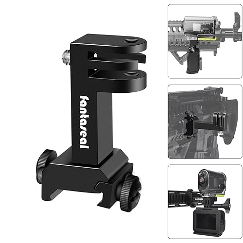 Lega di Alluminio Alta Precisione Universale 2in1 Action Cam Pistola Balestra Supporto Guida Picatinny Rail Adattatore per Montaggio Laterale Airsoft Caccia Paintball per GoPro Sony Akaso DJI Camera