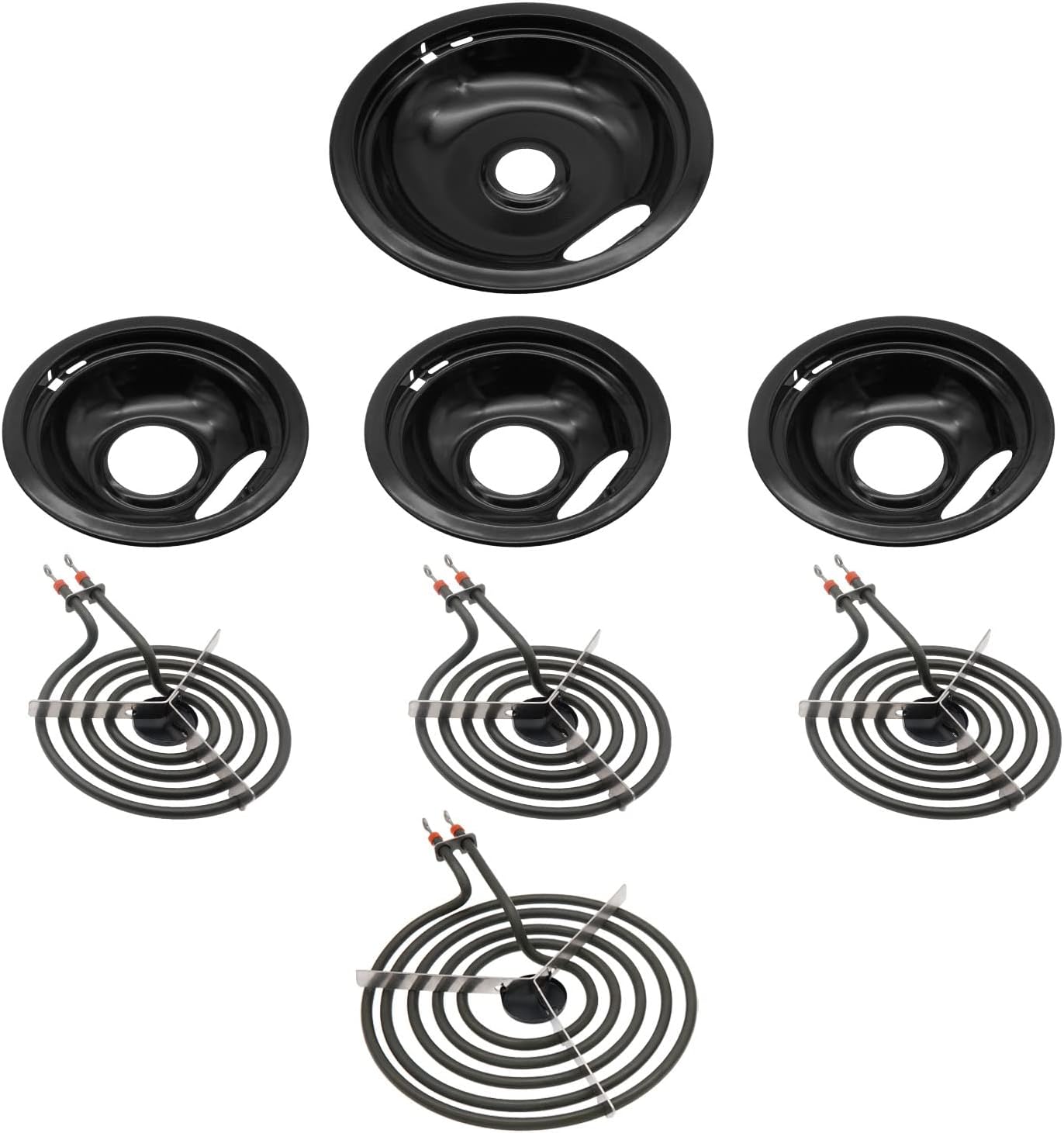 W10290350 W10290353 Drip Pans (3 Small 1 Large) and MP15YA