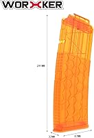 Vista 3 de WORKER 15 cargadores de dardos para Nerf N-Strike Elite Series Honeycomb Hex Curve Soft Bullet Clips Cartucho de munición Clips de dardos (naranja)
