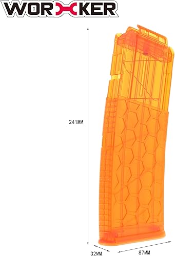 Miniatura 3 de WORKER 15 cargadores de dardos para Nerf N-Strike Elite Series Honeycomb Hex Curve Soft Bullet Clips Cartucho de munición Clips de dardos (naranja)