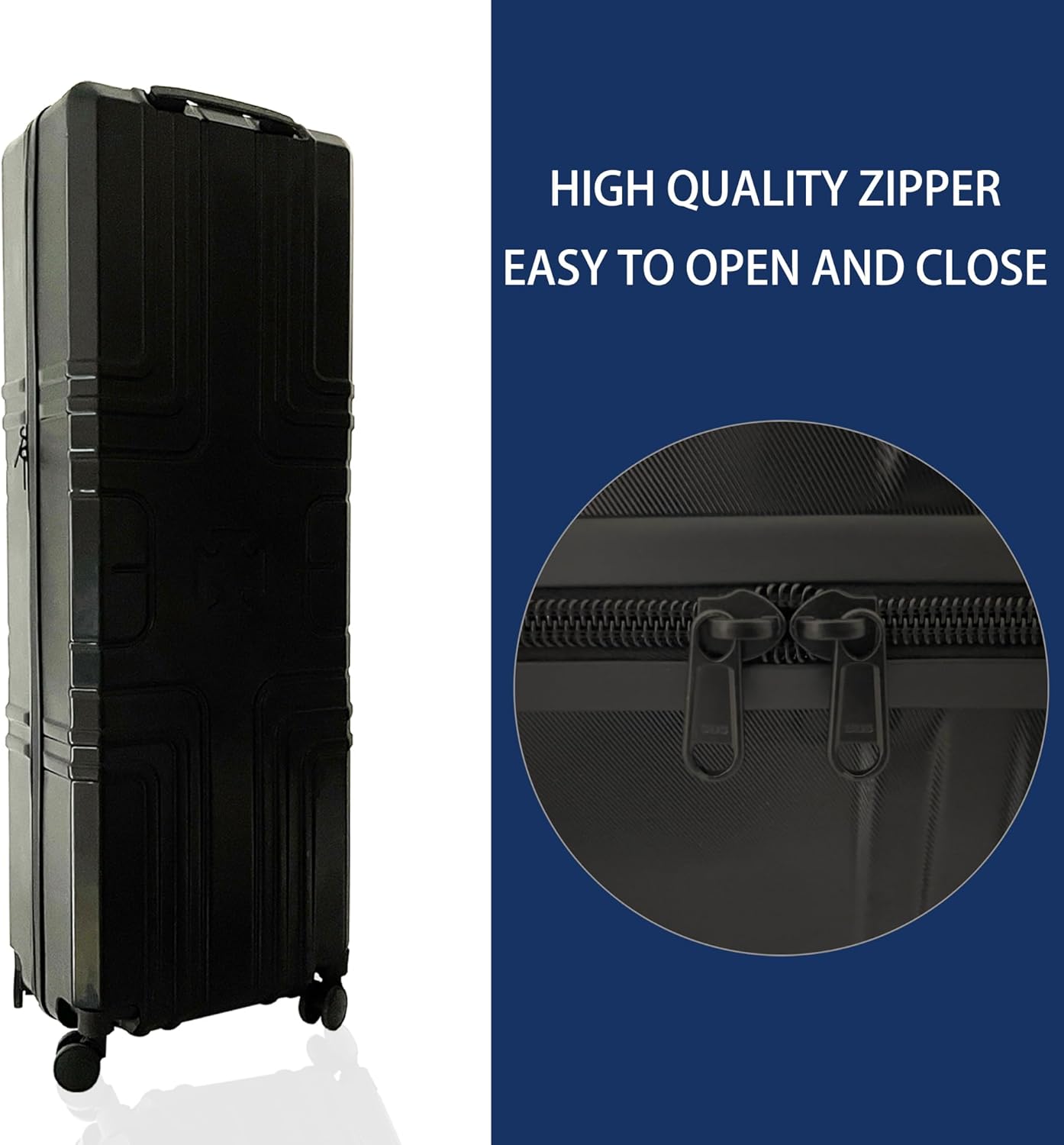 ABS Shell Hard Sided Golf Travel Case Inside Size: 43"x15.5"x11" with Equipped with 4 Silent Swivel Wheels and Internal Egg Cotton Filling