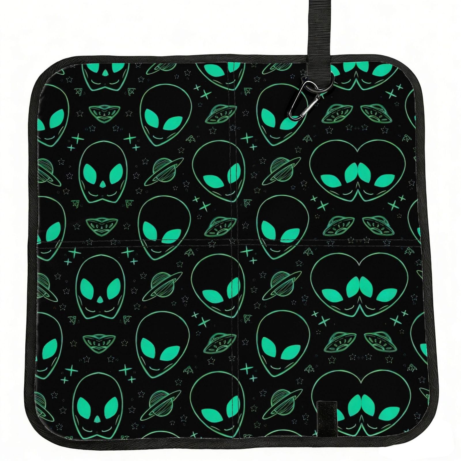 WBQLSL Aliens Foldable Seat Cushion - Portable Stadium Pad with Carabiner for Camping Hiking Picnic Beach