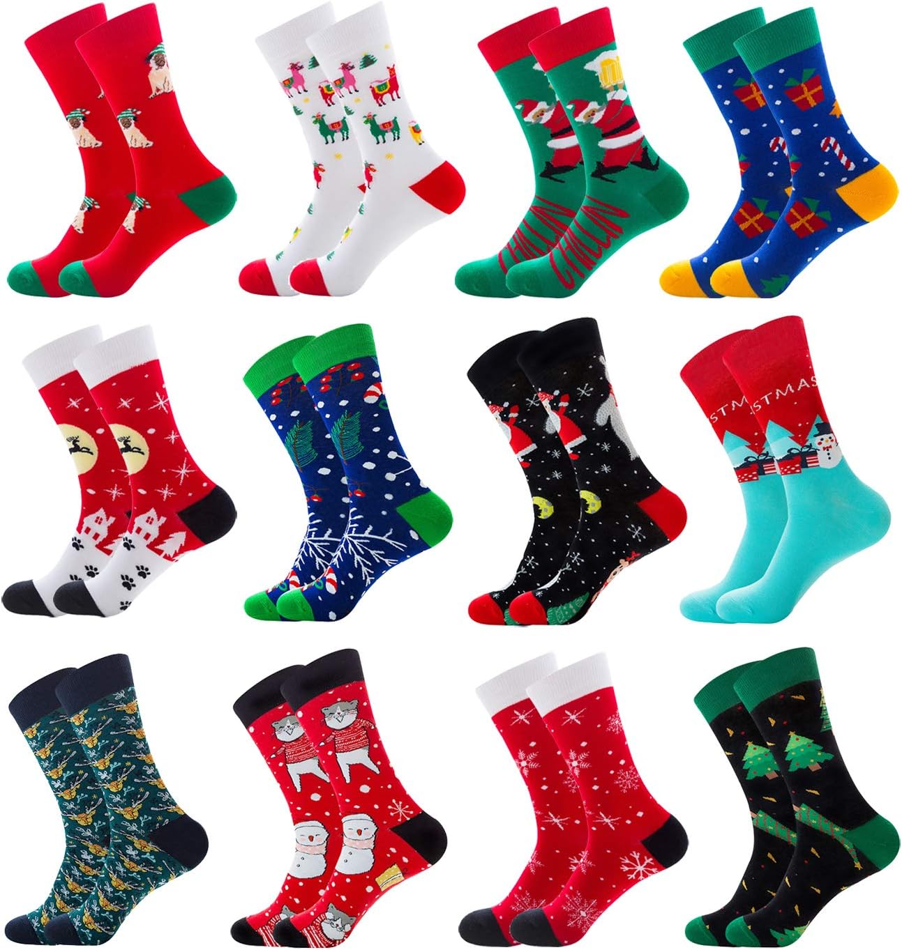 Gellwhu Mens Christmas Socks Christmas Gifts Stocking Stuffers for Adults Fun Crazy Holiday Cotton Socks - Image 3