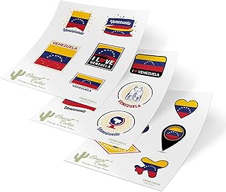 Venezuela Country Flag Stickers Decals Kids Logo Scrapbook Car Vinyl Window Bumper Laptop (3 Sheets)