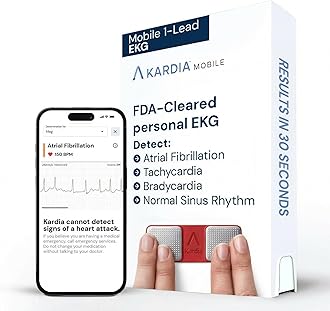 KardiaMobile 1-Lead EKG Monitor, Medical-Grade FDA-Cleared Personal Heart Monitor, Detects Normal, AFib & Arrhythmias, Unlimited Recordings, 30 Second Results, Works with most Smartphones, Pocket-size