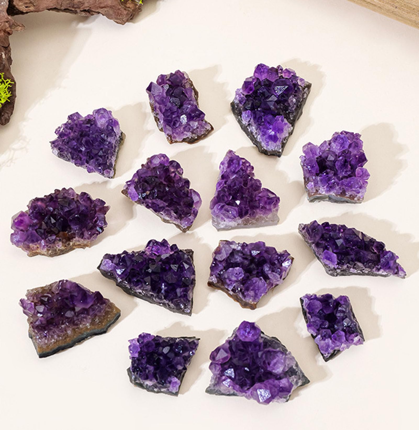 Geodas de Amatista Naturales, Cristales morados crudos, Cristales curativos de Cuarzo para Adultos, decoración de Piedra de geoda Real, geoda de Roca de Cristal Amythestyst,100G