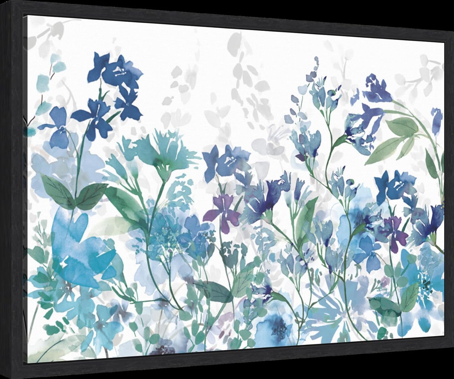 Amanti Art Framed Canvas Wall Art 16x23 Colors of the Garden Cool Shadows by Wild Apple Portfolio, Framed Wall Art Canvas, Abstract Artwork, Modern Decor, Medium Poster Painting for Living Room,